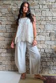 Veronica Embroidered Tank Vintage Cream
